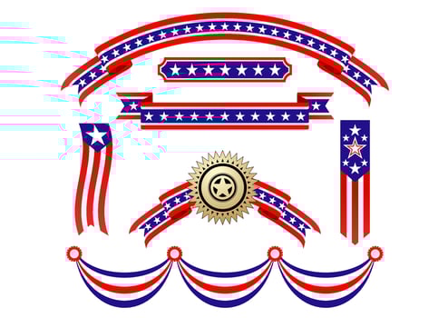 American patriotic ribbons vector