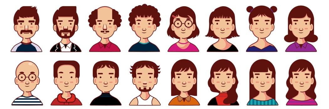male and female characters vector