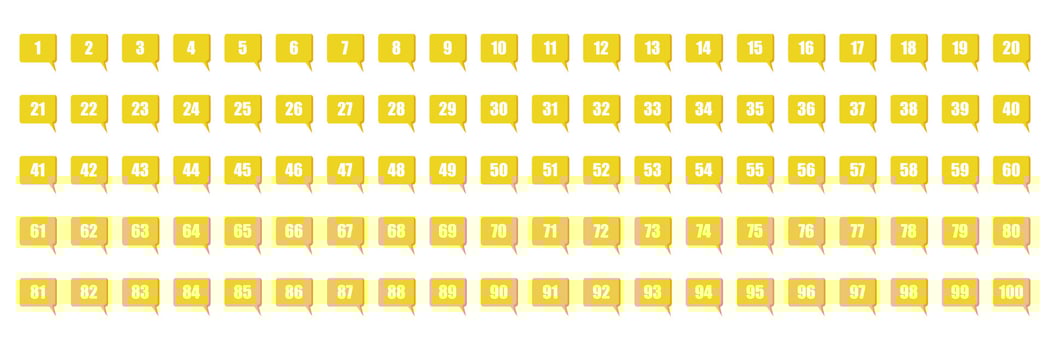 yellow number set vector
