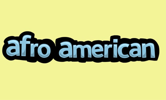 AFRO AMERICAN writing vector design on a yellow background