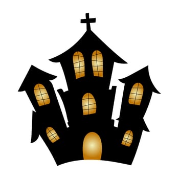 spooky house illustration for Halloween. Halloween Elements and Objects for Design Projects. vector