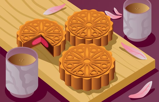 Moon Cake Background vector
