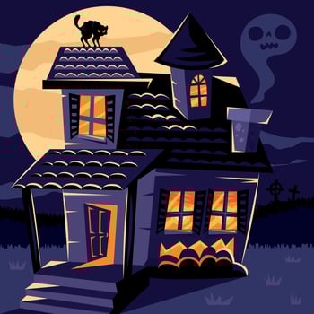 Halloween Haunted House Background vector