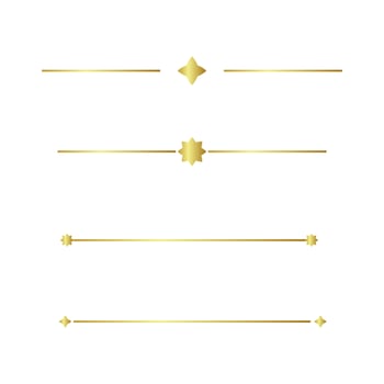 golden lines calligraphy ornament set isolated on white background vector