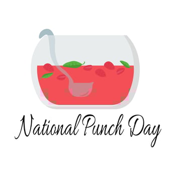 National Punch Day, refreshing fruit drink for postcard or menu decoration vector