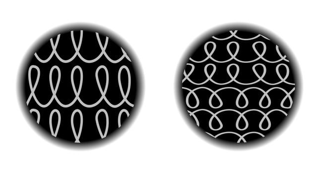 Two black rounded shapes with curved lines inside. vector