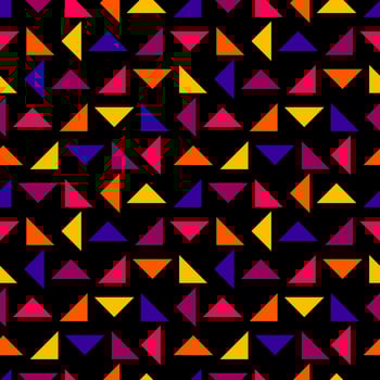 Triangle seamless pattern background, Multicolored. Design for fabric, wallpaper, background, carpet, clothing. Vector illustration.
