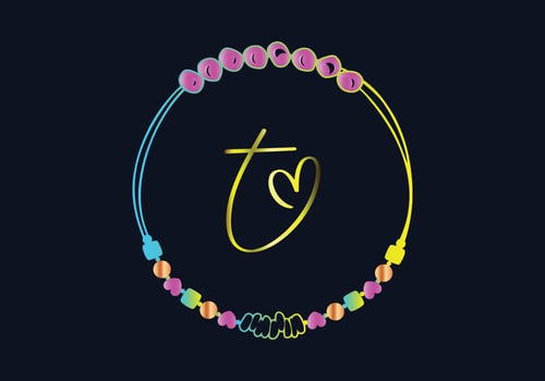 T Monograms bracelet design, jewelry, wedding vector template