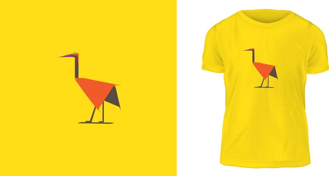 t shirt design concept, Paper Bird vector