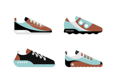 Casual and sportive sneakers vector