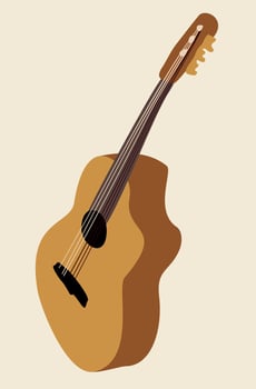 Guitar. Stringed musical instrument. Musical concept. vector