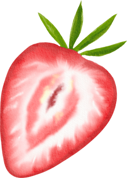 Watercolor painted Strawberry png