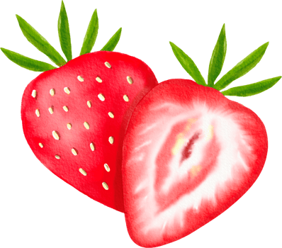 Watercolor painted Strawberry png
