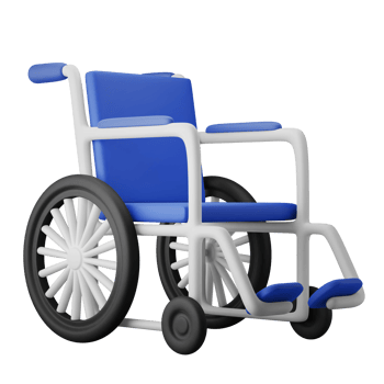 disability patient wheel chair 3d icon illustration png