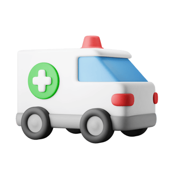 cute medical hospital ambulance 3d icon illustration png