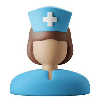female nurse character avatar 3d icon illustration png