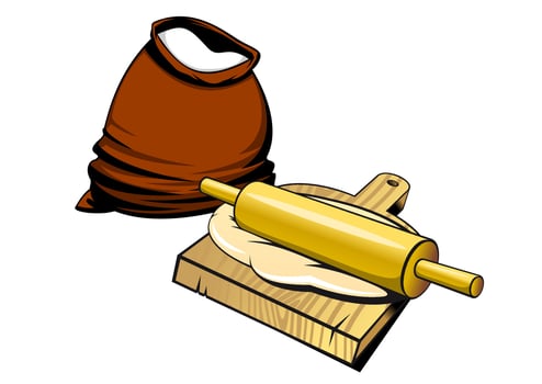 Homemade cartoon dough vector