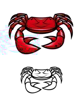 Red crab  character with claws vector