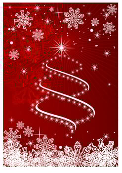 Christmas tree and snowflakes background vector
