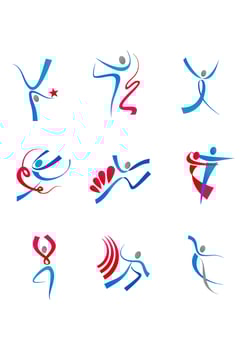 Dancing people and sportsmens vector