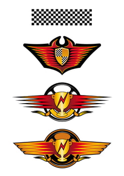 Racing symbols and icons vector