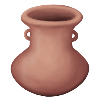 Pottery in the Shape Master with Little Ears Illustration in Watercolor styles png