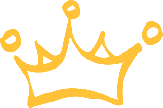 golden crown icon drawn in a minimalist marker style png