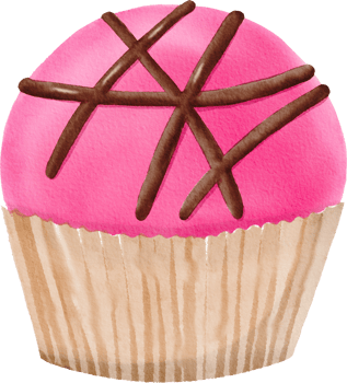Watercolor painted Pink chocolate bombs png
