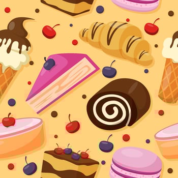 Dessert Seamless Background vector