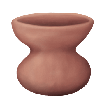 Ancient Pottery has a Tall Form and a Large Mouth in Illustration of Watercolor styles png