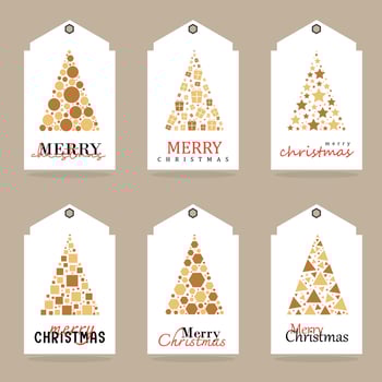 Merry Christmas gift tags. vector