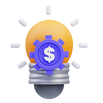 3d rendering of marketing idea light bulb icon illustration png