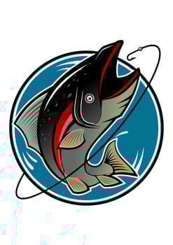 Cartoon salmon  character vector