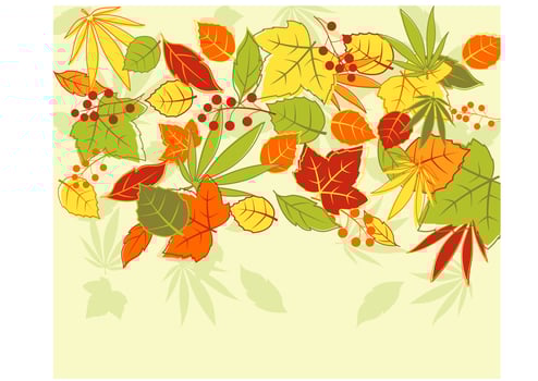 Autumn leaves background vector