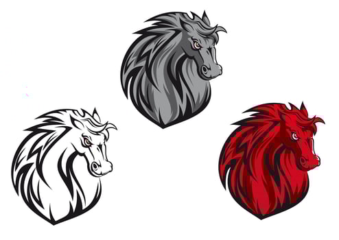 Horse mustang cartoon character vector