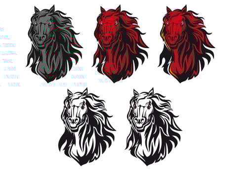 Horse cartoon stallion character vector