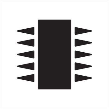 electronic components and microchip icon vector drawing