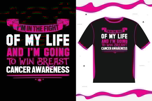 Breast Cancer Awareness T-shirt design Lettering vector