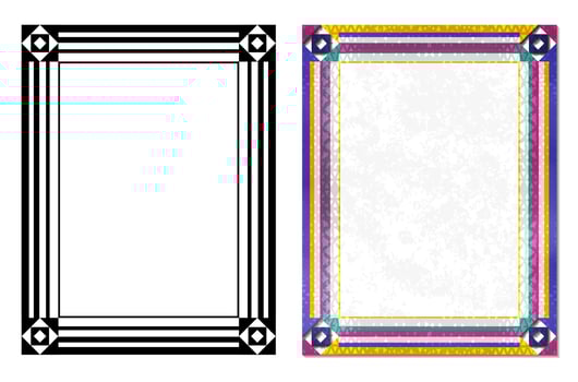 Decorative Frames and Borders Set, Texturize Black and Pastel Color Borders 1 vector