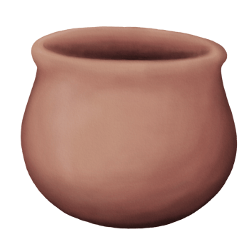 Ancient Pottery in the Shape of a Cylinder in Illustration of Watercolor styles png