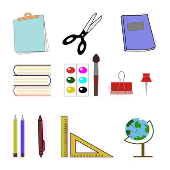 school tool set vector
