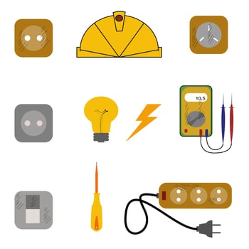 Electrical set equipment vector