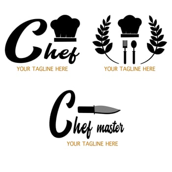 chef logo set vector