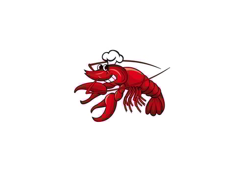 Smiling crayfish chef vector