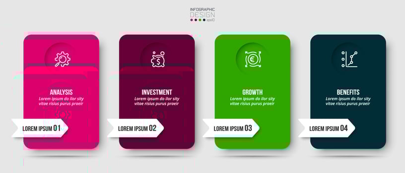 Infographic template business concept with step. vector