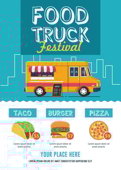 Food Truck Festival Flyer Template vector