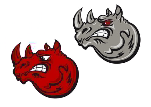 Wild rhino mascot character vector