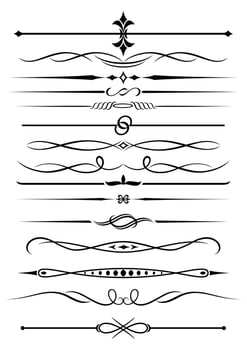 Vintage elements and borders vector