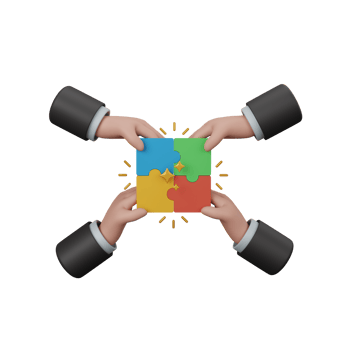 3d rendering teamwork isolated useful for business, company, economy, corporate and finance design png