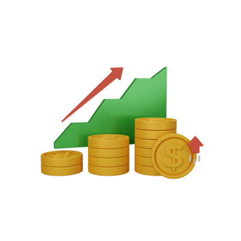 3d rendering finance profit isolated useful for business, company, economy, corporate and finance png